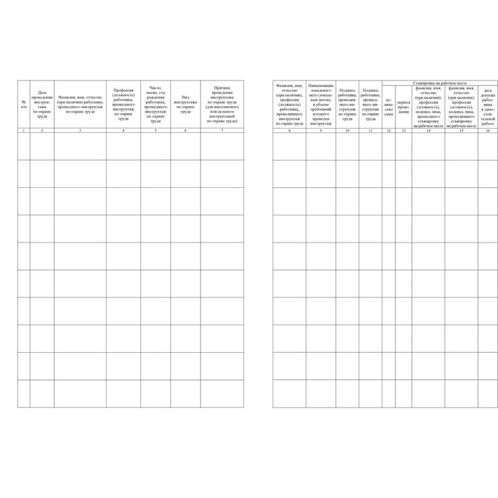 Журнал регистрации инструктажа по охране труда на рабочем месте, 197 x 285, 32 листа