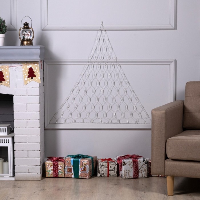 Гирлянда &laquo;Сеть-ёлка&raquo; 1 &times; 1 м, IP20, тёмная нить, 90 LED, свечение зелёное, 8 режимов, 220 В