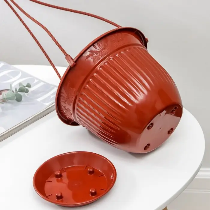 Кашпо для цветов &laquo;Венеция&raquo;, 3 л, с подвесом, коричневое