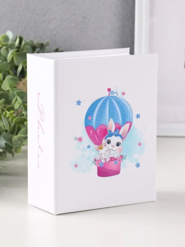 Фотоальбом 100 фото "Зайки на воздушном шаре" 10X15см, ПП карм.