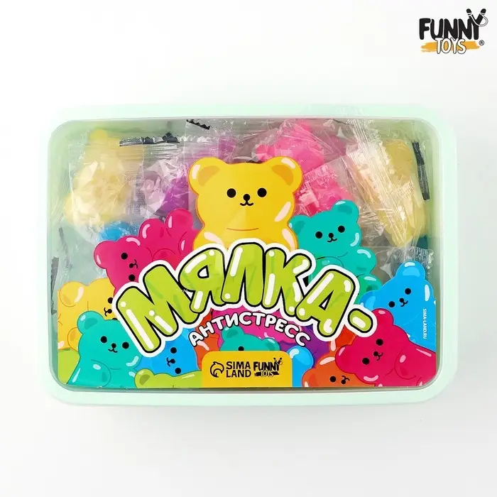 Антистресс сквиш мялка &laquo;Мишки&raquo;, в банке, МИКС