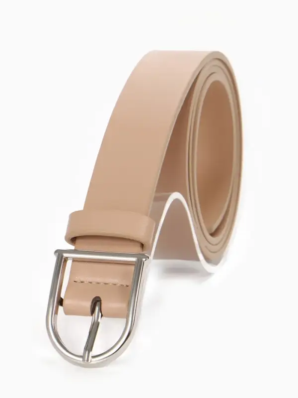 Ремень жен 05-01-02-01, Сент1025,  2,8*0,2*105 см, пряжка металл, 1 прок, бежевый