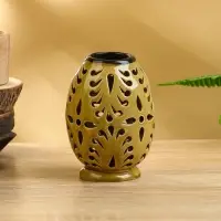 Аромалампа с крышкой &laquo;Вазочка&raquo;, 9&times;9&times;12 см, керамика, чёрно-коричневая