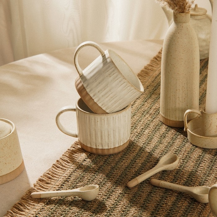 Набор кружек керамических SL Home &laquo;Виенто&raquo;, 400 мл, цвет белый