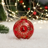 Шар "Новогодние куранты", 80 мм., в подарочной упаковке