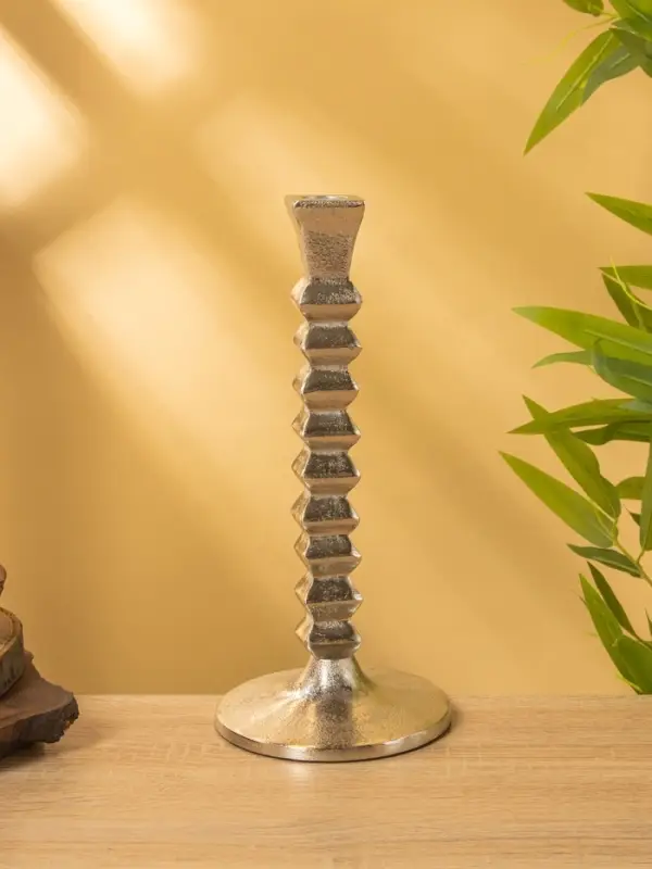Подсвечник "Башня" алюминий 12х12х27 см