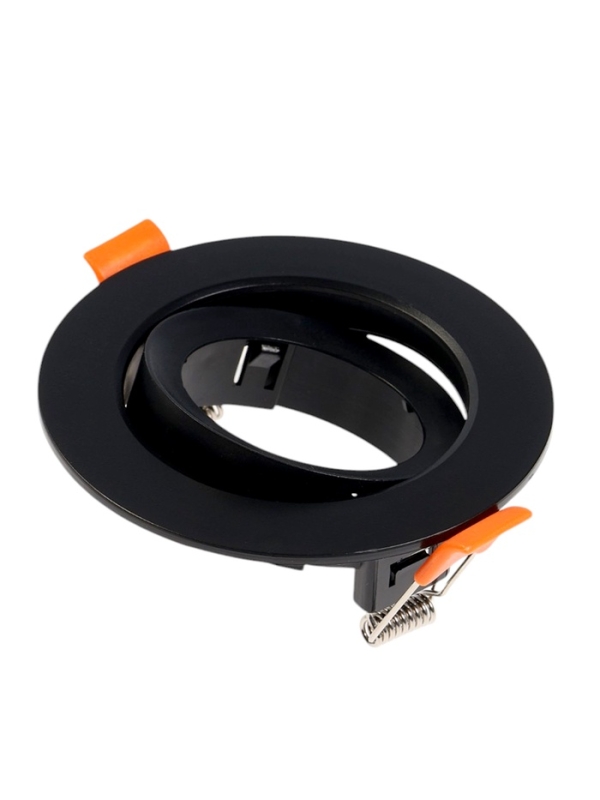 Светильник встраиваемый, поворотный, под лампу MR16, круг, пластик, черный