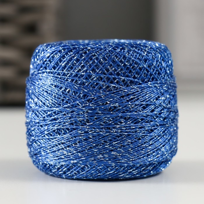 Пряжа "Camelia" 70% полиэстер, 30% люрекс 190м/25&plusmn;5гр (428 василек)