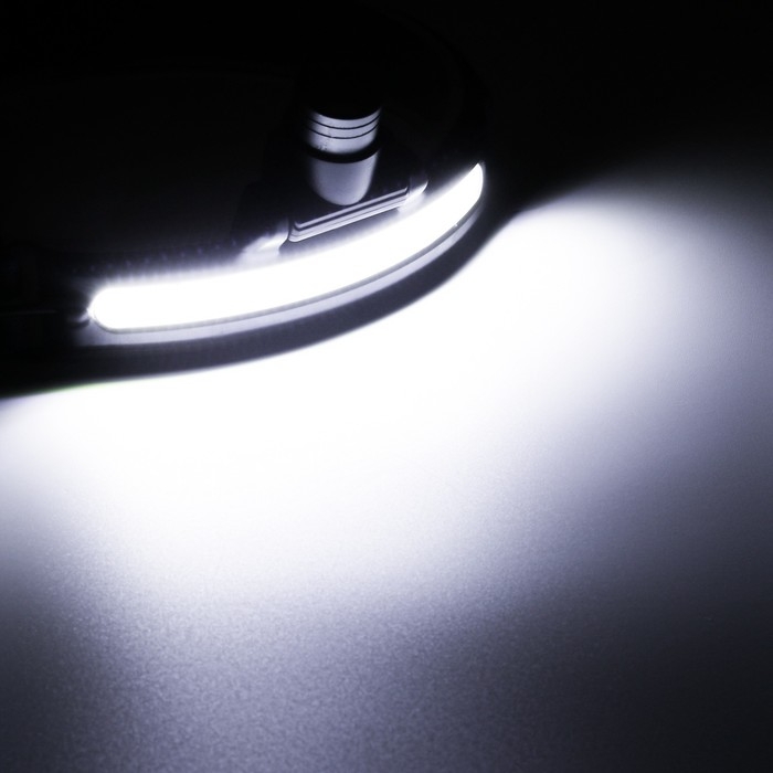 Фонарь налобный аккумуляторный, 15 Вт, 2000 мАч, COB, XPE, 6 режимов, индикатор заряда, USB