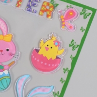 Наклейка силикон на стекло "Пасхальные друзья" 19,5х19,5 см 7882176