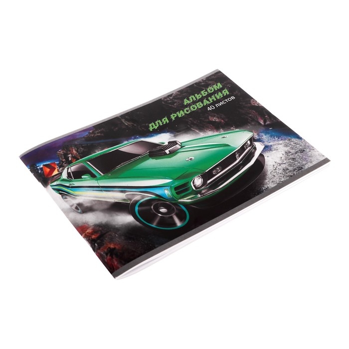 Альбом для рисования А4, 40 листов на скрепке "Дрифт", обложка мелованный картон, внутренний блок офсет 100 г/м&sup2;