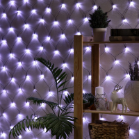 Гирлянда &laquo;Сеть&raquo; 1.6 &times; 1.6 м, IP20, тёмная нить, 144 LED, свечение белое, 8 режимов, 220 В