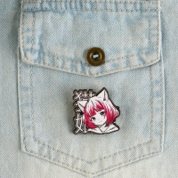 Значок деревянный &laquo;Девочка котик&raquo;, аниме, 3,3 х 3,3 см