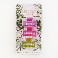 Краб для волос 3 шт. &laquo;Нежность&raquo; 3 шт, 4 х 2,5 х 2 см.