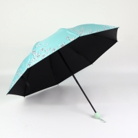 Зонт механический &laquo;Бабочки&raquo;, с проявляющимся рисунком, 4 сложения, 8 спиц, R = 47/55 см, D = 110 см, цвет МИКС