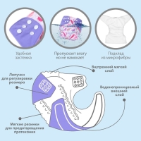 Многоразовый подгузник &laquo;Перья&raquo;, 3-15 кг, разноцветный, Крошка Я
