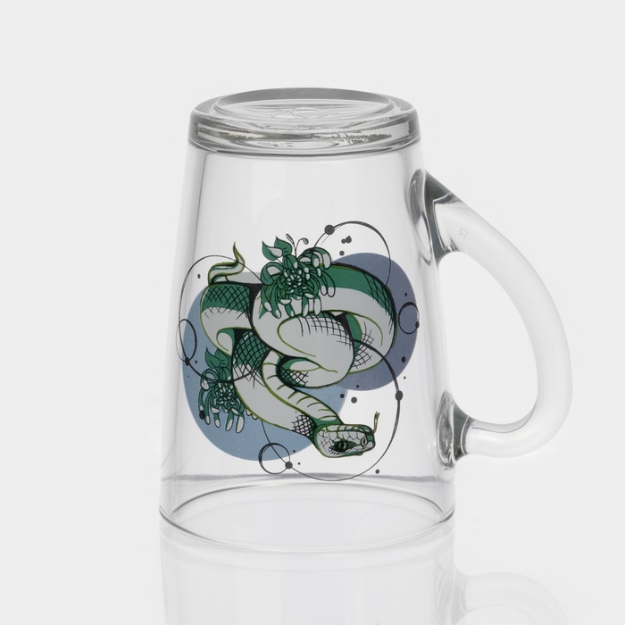 Кружка стеклянная кофейная &laquo;Змеи&raquo;, 300 мл, МИКС