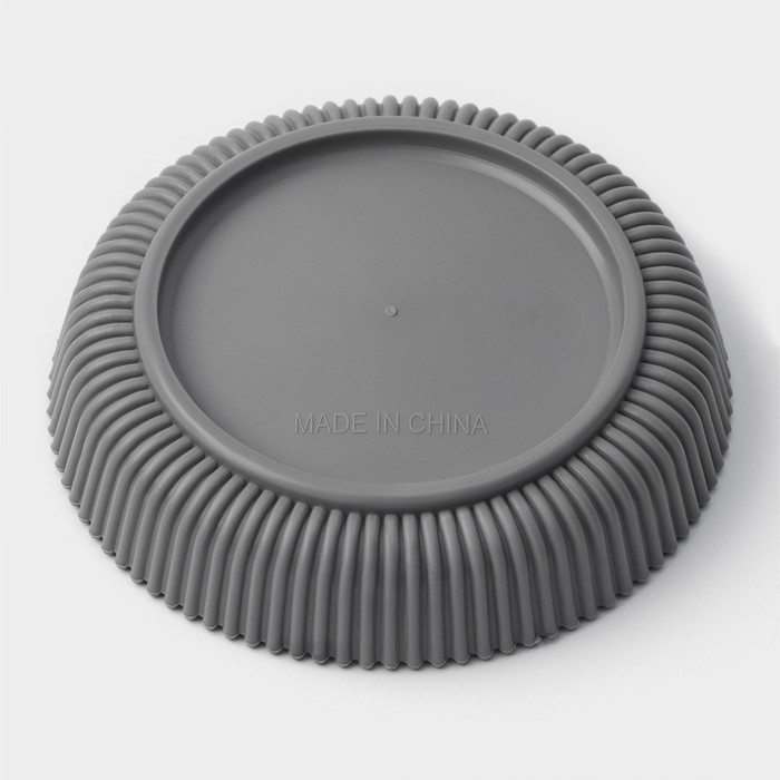 Горшок для цветов с поддоном, 12&times;11,5 см, цвет серый