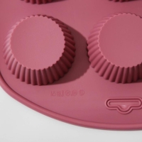 Форма для выпечки Доляна &laquo;Сладости. Круг реб&raquo;, силикон, 27&times;22&times;3 см, 9 ячеек (6&times;6&times;3 см), цвет МИКС