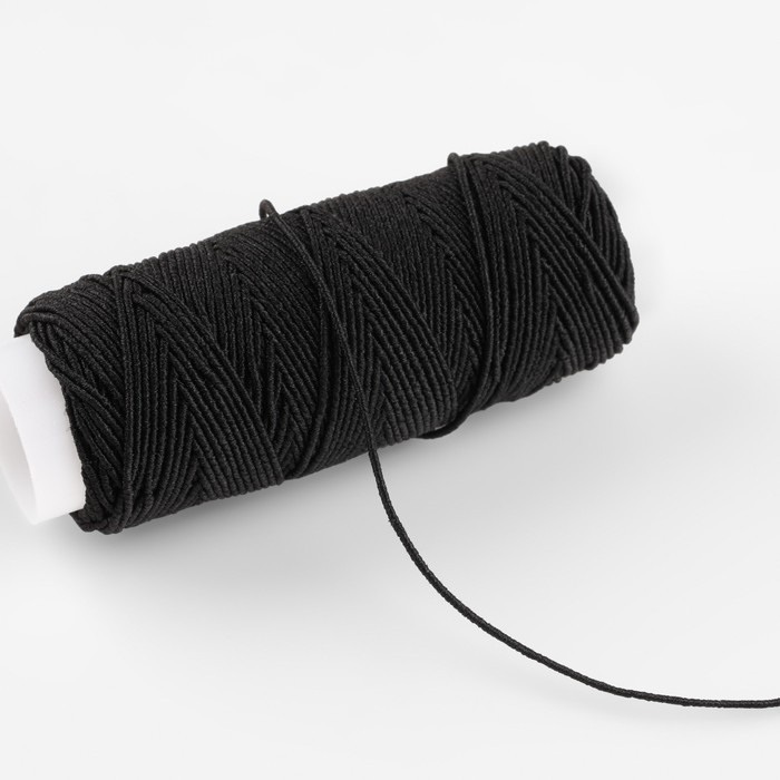 Резинки шпульные, 10 гр, 20 &plusmn; 2 м, 5 шт, цвет чёрный