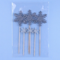 Набор шпажек и топперов &laquo;Снежинки&raquo;, 2 размера, в наборе 6 шт.