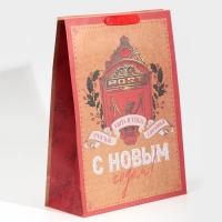 Пакет подарочный новогодний крафтовый вертикальный &laquo;Уют и тепло&raquo;, L 31 х 40 х 11.5 см, Новый год