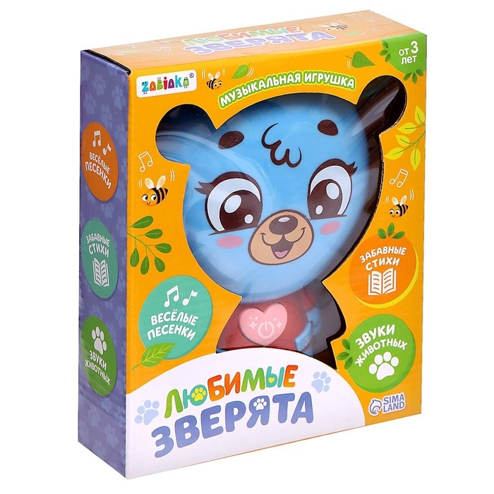 Музыкальная игрушка &laquo;Любимые зверята: Мишутка&raquo;, звук, свет, цвет голубой