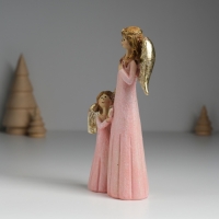 Сувенир полистоун "Ангел с ангелочком в розовых платьях" 6,5х4х15,5 см