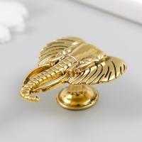 Ручка для шкатулки металл "Голова слона" состаренное золото 4,5х4,2 см