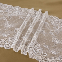 Кружевная эластичная ткань, 240 мм &times; 2,7 &plusmn; 0,5 м, цвет белый