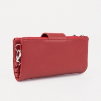 Кошелёк женский на кнопке, с ручкой, цвет красный
