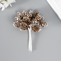 Декор для творчества "Шишки" (1 набор=1 букет) в букете 12 шт 11х2х2см