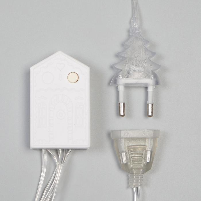 Гирлянда &laquo;Бахрома&raquo; 2.4 &times; 0.9 м с насадками &laquo;Олень&raquo;, IP20, прозрачная нить, 138 LED, свечение тёплое белое, 8 режимов, 220 В