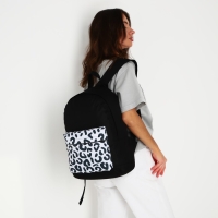 Рюкзак школьный молодёжный &laquo;Леопард&raquo;, 33х13х37, отдел на молнии, н/карман, чёрный