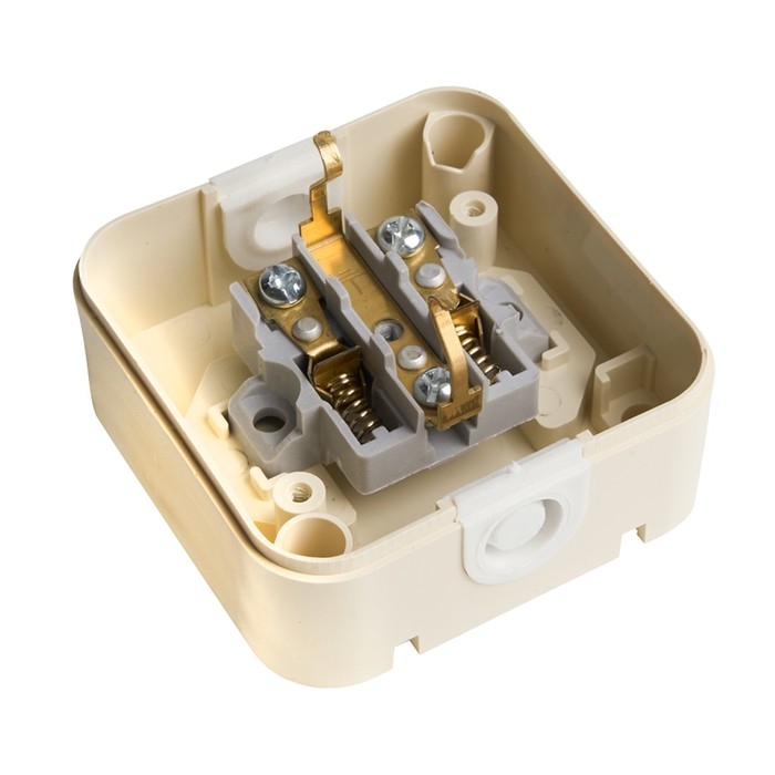 Розетка 1-местная с заземляющим контактом, с крышкой, 250В, 16А, IP44, PST16-21-44 (RA 16-21 1022741