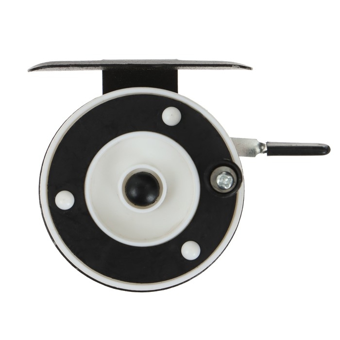 Катушка инерционная, металл пластик, диаметр 5.7 см, цвет черный белый, 601A