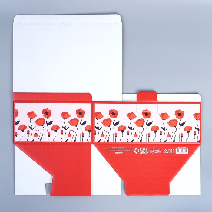 Коробка подарочная сборная, упаковка, &laquo;С праздником весны&raquo;, 26 х 19 х 10 см