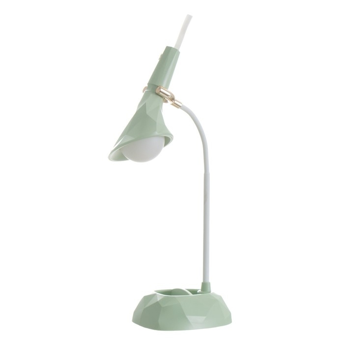 Настольная лампа "Делсер" LED 3Вт USB АКБ зелёный 14х13х39 см RISALUX