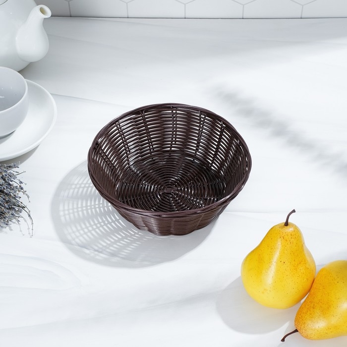 Корзинка для подачи Доляна &laquo;Шоко&raquo;, 18&times;18&times;5,5 см, цвет коричневый