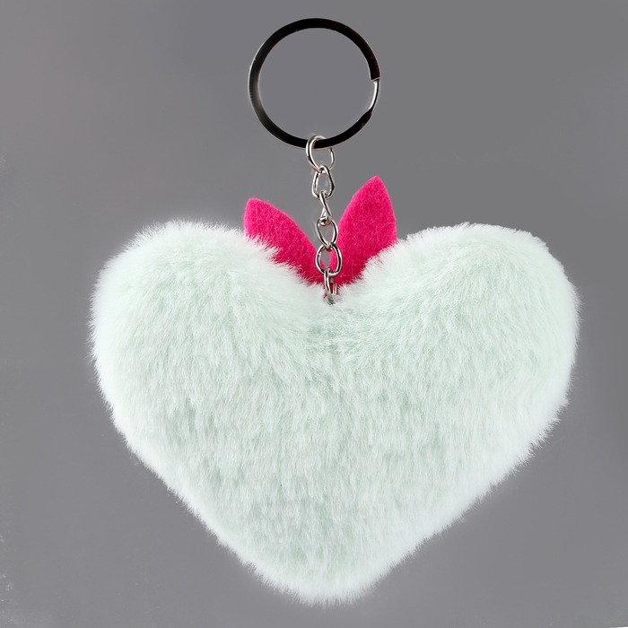 Брелок &laquo;Сердечко&raquo; с ушками, 7 см, цвет голубой