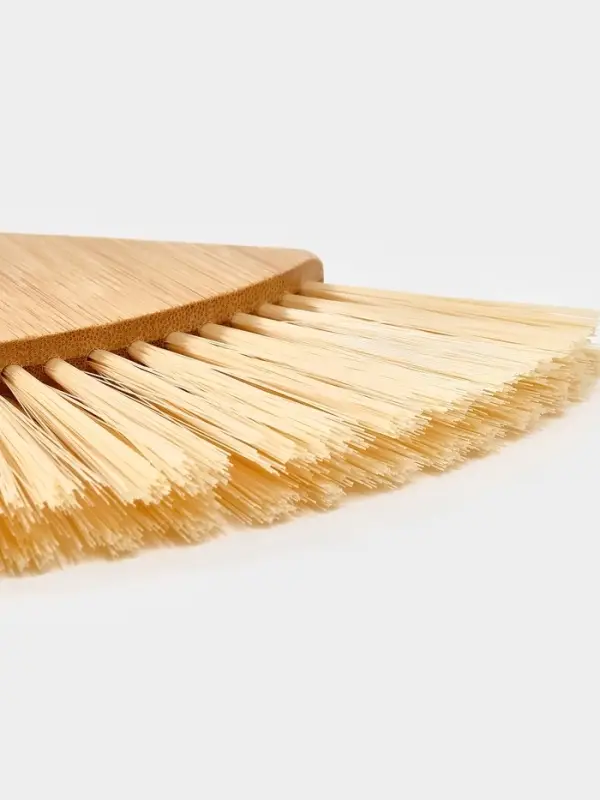 Щетка с совком "Meli", бамбуковая ручка, цвет черный 20х19 см