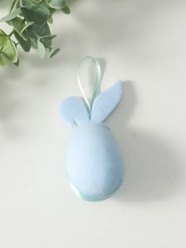 Подвески декоративные "Яйца с заичьими ушками" набор 2 шт голубой 3,5х4х9 см