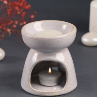 Набор: аромалампа для эфирных масел, мелтсы из воска ароматические &laquo;Слон со слонёнком&raquo;, светлый беж, 10&times;10&times;9 см