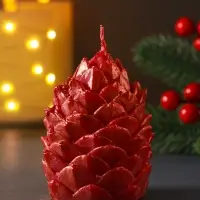 Свеча "Шишка 70*75 мм декор