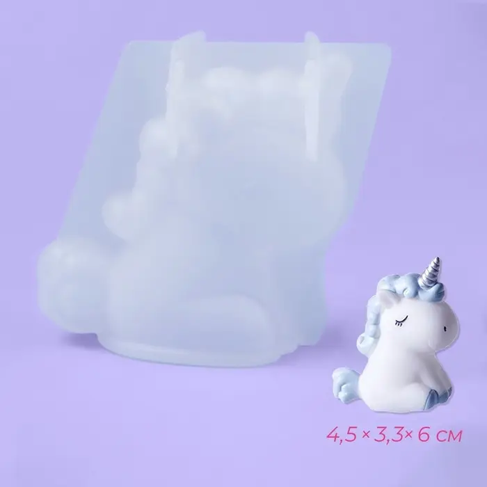 Молд &laquo;Единорожка&raquo;, силикон, 4.5&times;3.3&times;6 см, прозрачный