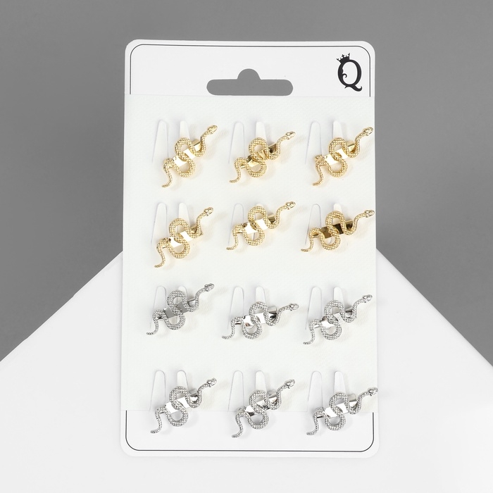 Символ года! Брошь "Змея" извилистая, цвет МИКС