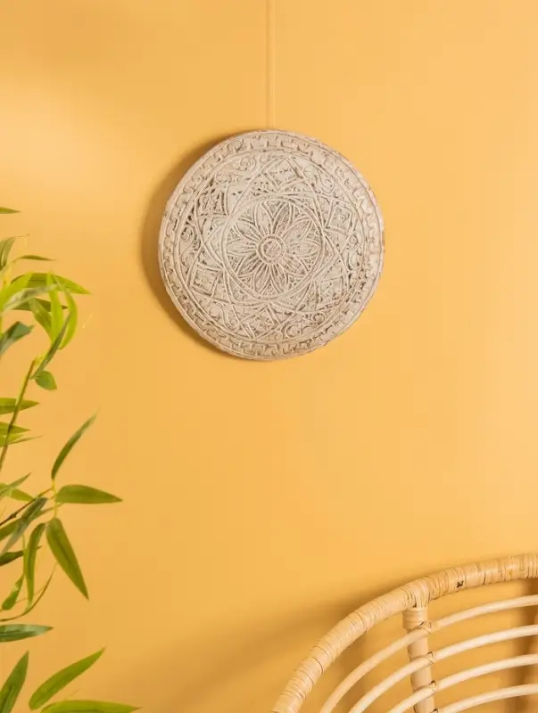 Панно " Мандала" дерево, 30х30х2 см, цв. белый