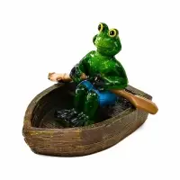 Садовая фигура 14 х 13 х 9,5 см "Лягушка в лодке" Водоплавающая