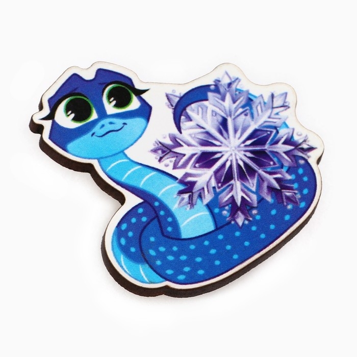 Значок новогодний &laquo;Змейка&raquo; 3,8 х 3,9 см