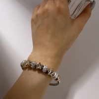 Браслет жемчуг &laquo;Марджери&raquo; звёзды, цвет белый в серебре, d=6,5 см